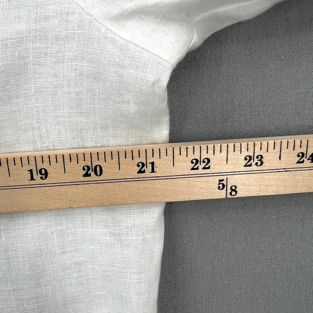 REFORMATION Sky Top Relaxed Linen Shirt Womens Large White Long Sleeve Button Up - Picture 11 of 14
